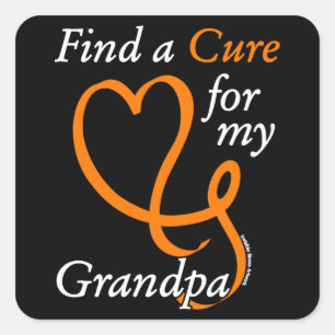 Pegatina Cuadrada Encuentra una cura/corazón/abuelo...RSD/CRPS