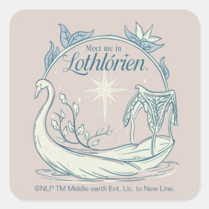 Pegatina Cuadrada Encuentrame en LOTHLORIEN™ - Barco Cisne