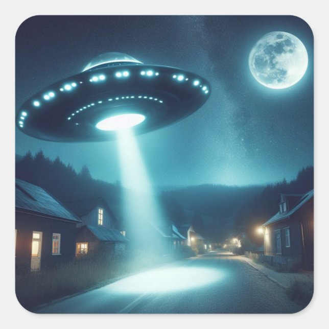 Pegatina Cuadrada Encuentro de medianoche (Anverso)