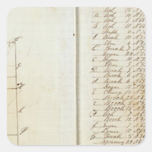 Pegatina Cuadrada Encuesta sobre 3 Michigan e Indiana