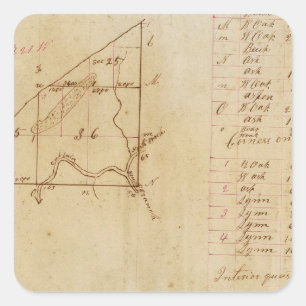 Pegatina Cuadrada Encuesta sobre Michigan e Indiana