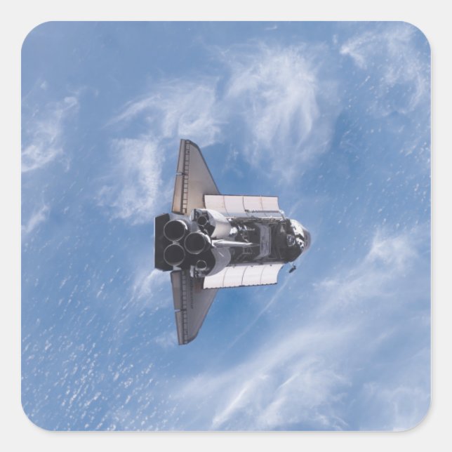 Pegatina Cuadrada Endeavor del transbordador espacial 26 (Anverso)