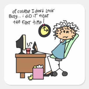 Pegatina Cuadrada Enderece la primera vez el humor