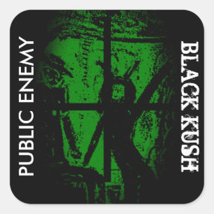 PEGATINA CUADRADA ENEMIGO PÚBLICO BLACK KUSH