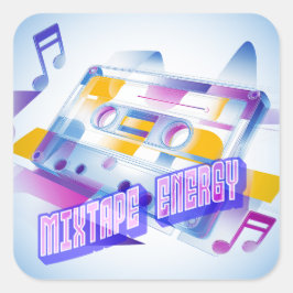 Pegatina Cuadrada Energía de mixtape