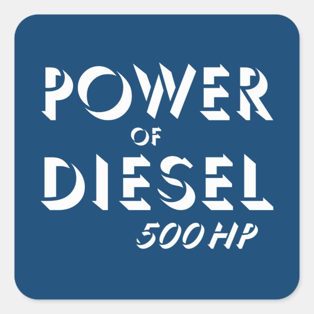 Pegatina Cuadrada Energía del diésel (Anverso)