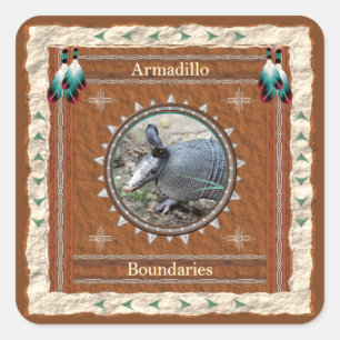 Pegatina Cuadrada Energía Límite del Armadillo