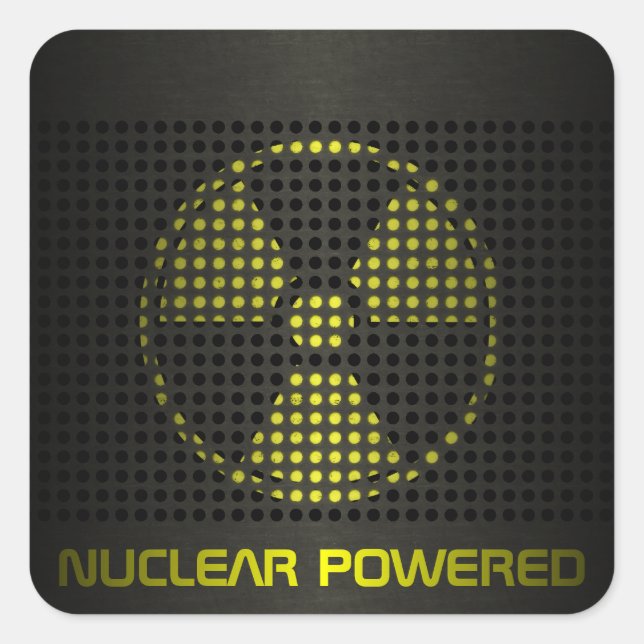 Pegatina Cuadrada Energía nuclear (Anverso)