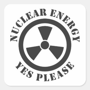 Pegatina Cuadrada Energía nuclear, sí, por favor, Invitación a la en