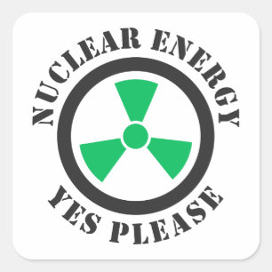 Pegatina Cuadrada Energía nuclear, sí, por favor, Invitación a la en