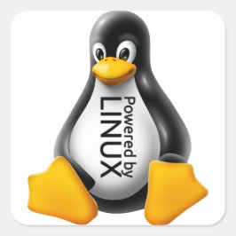 Pegatina Cuadrada Energizado por Linux