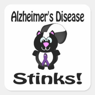 Pegatina Cuadrada Enfermedad de Alzheimers Apesta Conciencia del zor