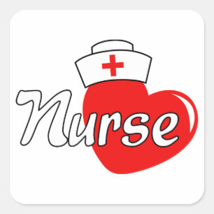 Pegatina Cuadrada Enfermera
