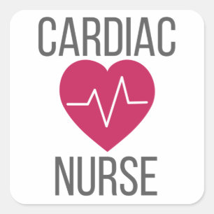 Pegatina Cuadrada Enfermera de cardiología Regalo de enfermería card