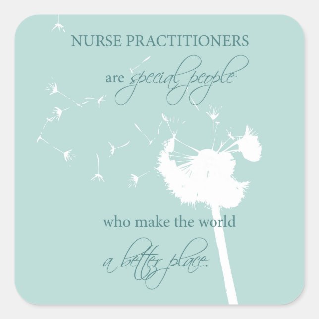 Pegatina Cuadrada Enfermera practicante Dandelion (Anverso)