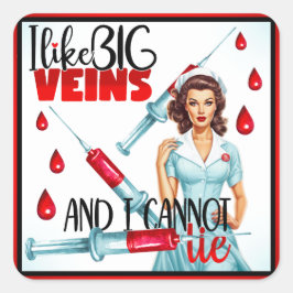 Pegatina Cuadrada Enfermeras nostálgicas ricas que me gustan las ven