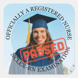 Pegatina Cuadrada enfermero aprobado nclex rn personalizado foto 3"