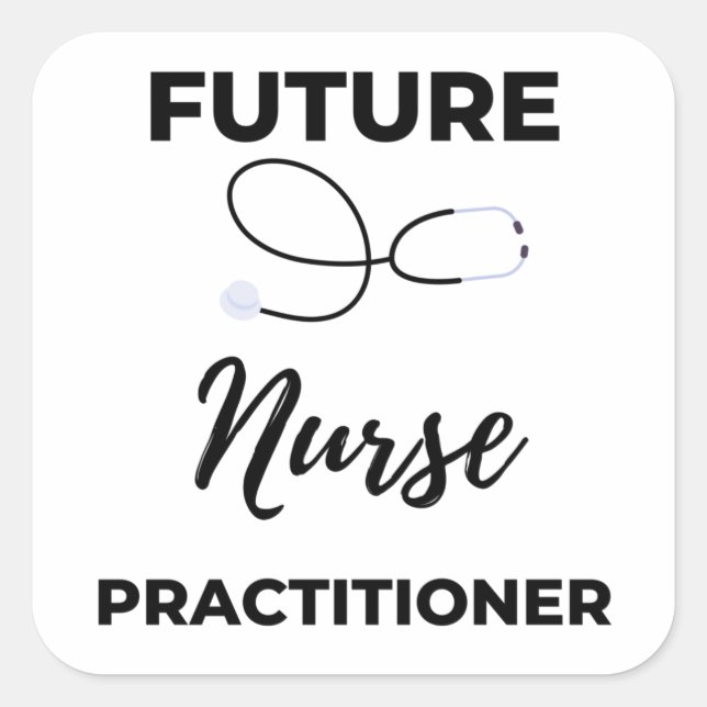 Pegatina Cuadrada Enfermero futuro profesional 2 (Anverso)