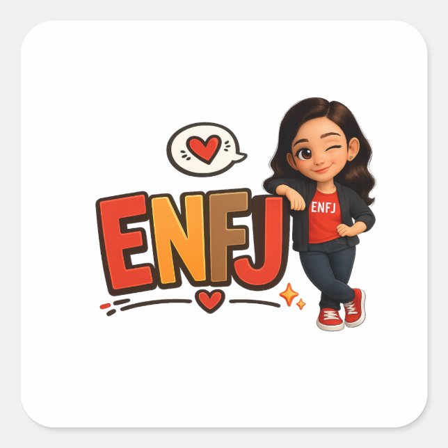PEGATINA CUADRADA ENFJ (Anverso)