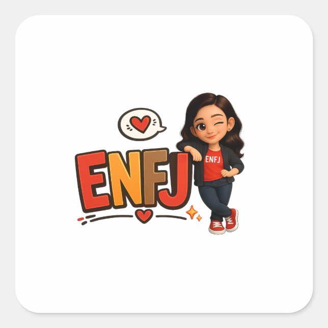 PEGATINA CUADRADA ENFJ (Anverso)