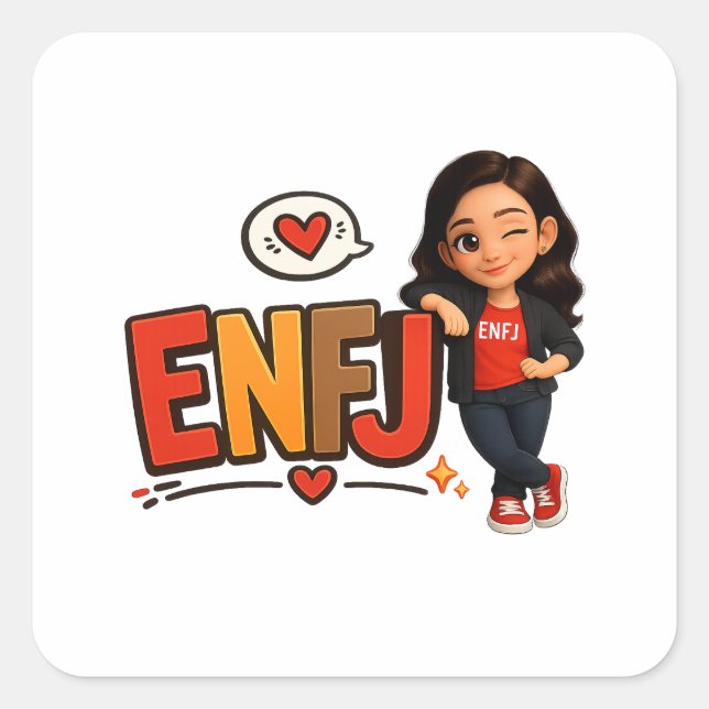 PEGATINA CUADRADA ENFJ (Anverso)