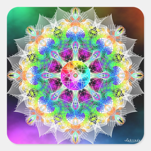 Pegatina Cuadrada Enfocar y crear (Anverso)