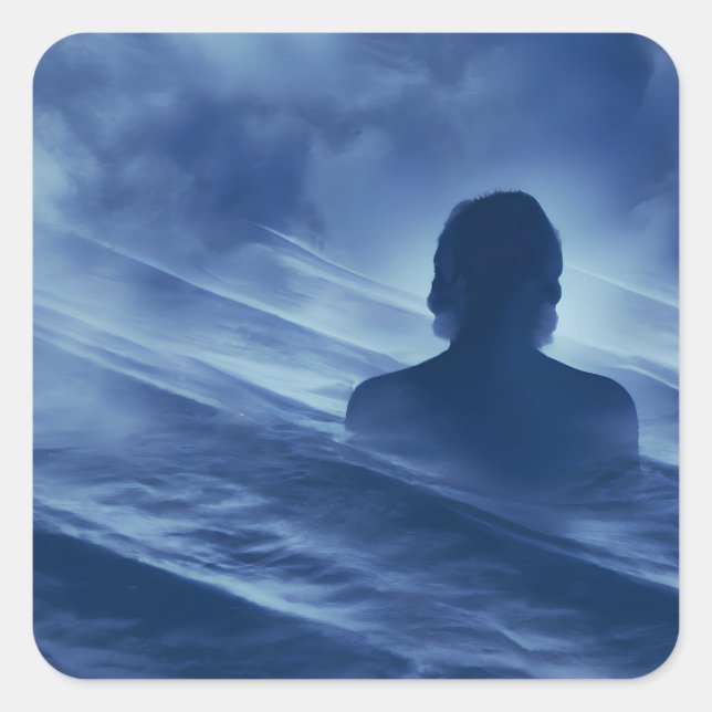 Pegatina Cuadrada Enfrentarlo solo (Anverso)