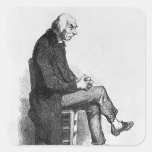 Pegatina Cuadrada Engendre a Goriot, ilustracion de 'Le Pere
