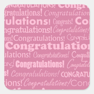 Pegatina Cuadrada Enhorabuena por la boda