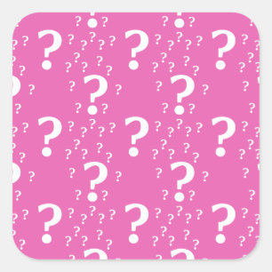 Pegatina Cuadrada enigma misterioso punto de interrogación rompecabe
