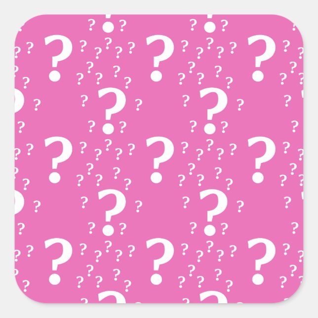 Pegatina Cuadrada enigma misterioso punto de interrogación rompecabe (Anverso)