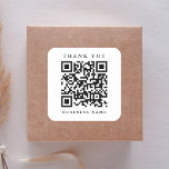 Pegatina Cuadrada Enlace al sitio web del código QR Gracias a su emp<br><div class="desc">Simple gracias pegatina con el enlace de su sitio web de código QR. Para una personalización más avanzada de este diseño,  haga clic en el BOTÓN HERRAMIENTA DE DISEÑO AZUL de arriba. También están disponibles los elementos coincidentes.</div>