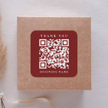 Pegatina Cuadrada Enlace al sitio web del código QR Gracias Red empr<br><div class="desc">Simple gracias pegatina con el enlace de su sitio web de código QR. Para una personalización más avanzada de este diseño,  haga clic en el BOTÓN HERRAMIENTA DE DISEÑO AZUL de arriba. También están disponibles los elementos coincidentes.</div>