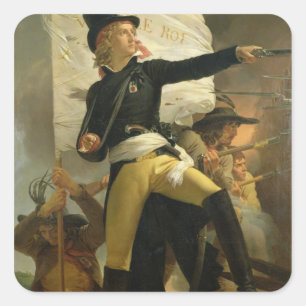 Pegatina Cuadrada Enrique de La Rochejaquelein, líder del