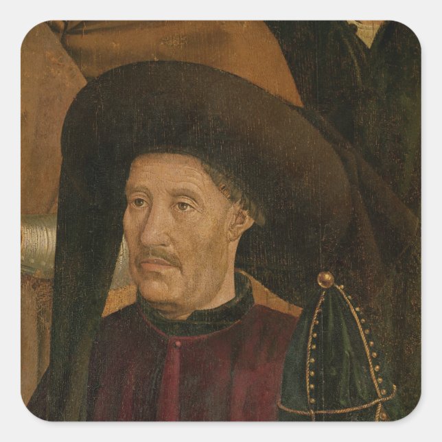 Pegatina Cuadrada Enrique el detalle del navegador del Polyptych (Anverso)