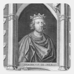 Pegatina Cuadrada Enrique III (1207-72) Rey de Inglaterra de 1216, e