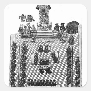 Pegatina Cuadrada Enrique VIII y el Parlamento en 1523