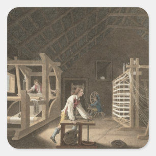 Pegatina Cuadrada Enrrollamiento, deformándose con un nuevo molino