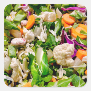 Pegatina Cuadrada Ensalada mixta