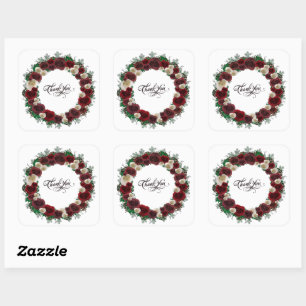 Pegatina Cuadrada Ensayo de bodas de reposapiés elegante