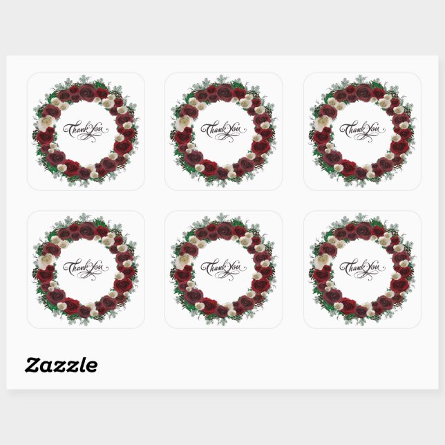 Pegatina Cuadrada Ensayo de bodas de reposapiés elegante (Hoja)