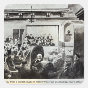 Pegatina Cuadrada Ensayo de Madeleine Smith, 1857