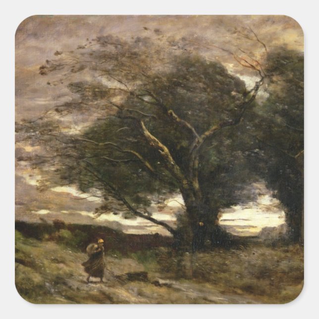 Pegatina Cuadrada Ensayo del viento, 1866 (Anverso)