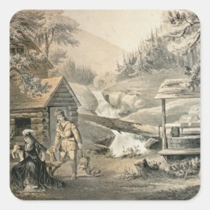 Pegatina Cuadrada "Ensille la reparación", poster para el starr de