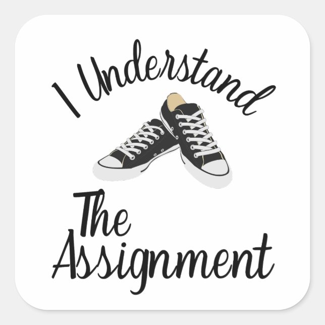 Pegatina Cuadrada Entiendo el regalo de la concentración azul del vo (Anverso)