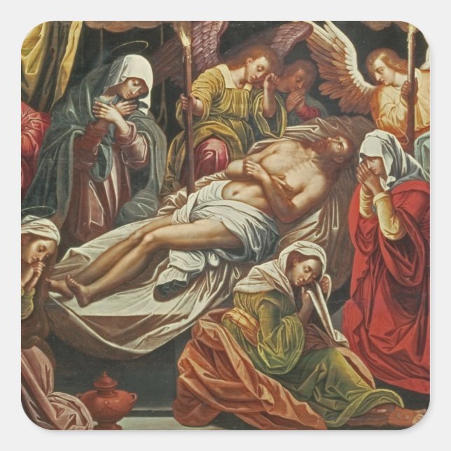 Pegatina Cuadrada Entombment of Christ, Villabranca (Anverso)