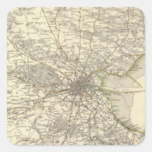 Pegatina Cuadrada Entornos de Dublín