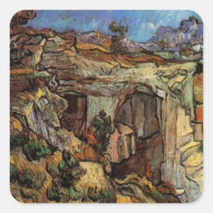 Pegatina Cuadrada Entrada a la cantera, Saint-Remy por Vincent van G
