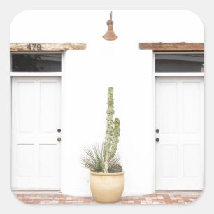 Pegatina Cuadrada Entrada blanca suroeste