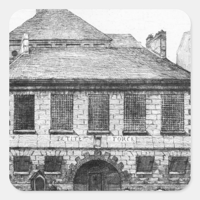Pegatina Cuadrada Entrada de la prisión "La Petite Force" (Anverso)